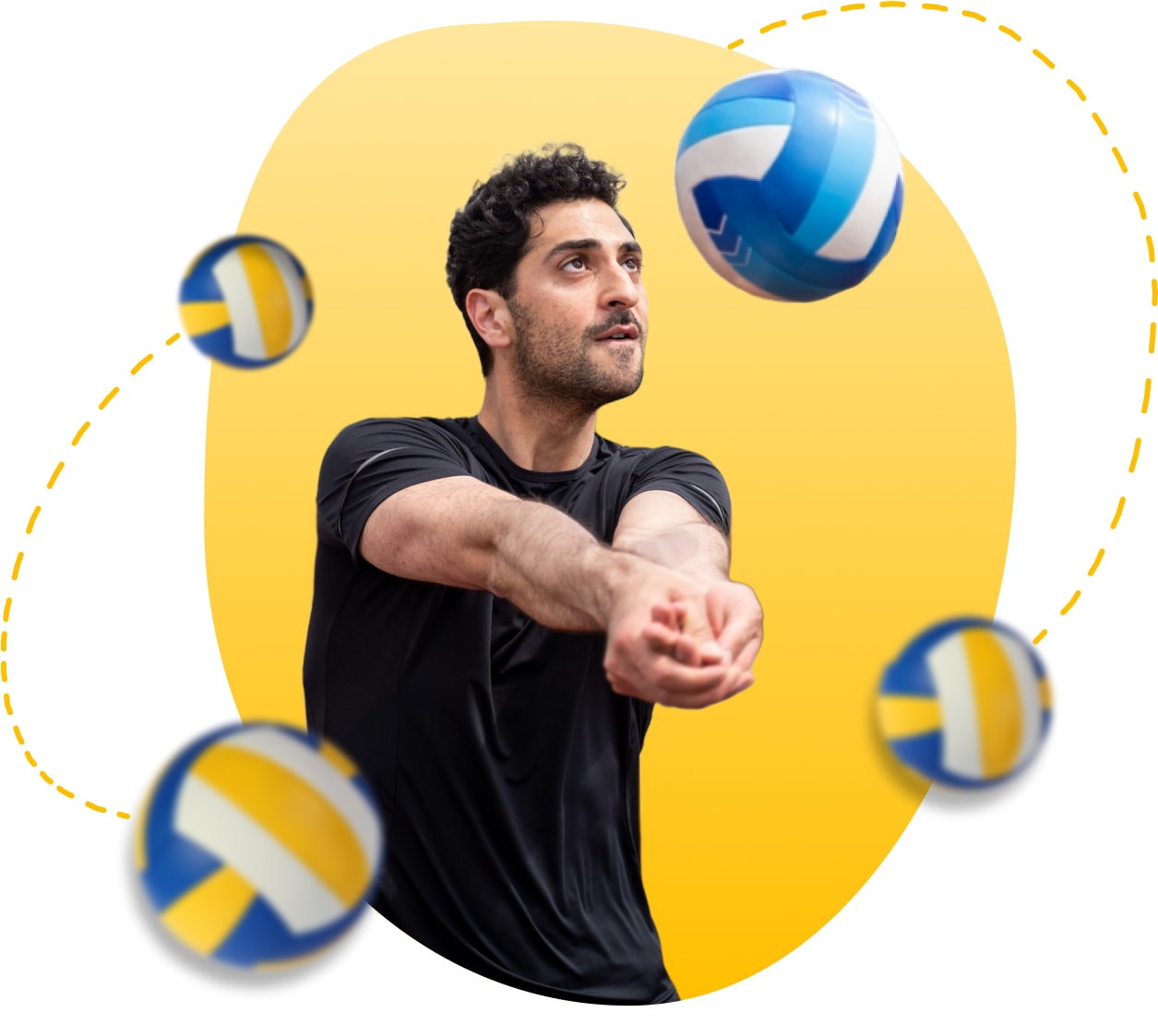 Jogador de vôlei fazendo levantamento de bola